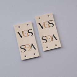 Бирка экокожа печать шелкография, 4 отверстия